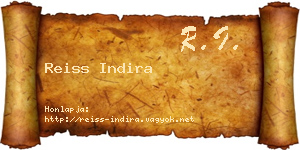 Reiss Indira névjegykártya